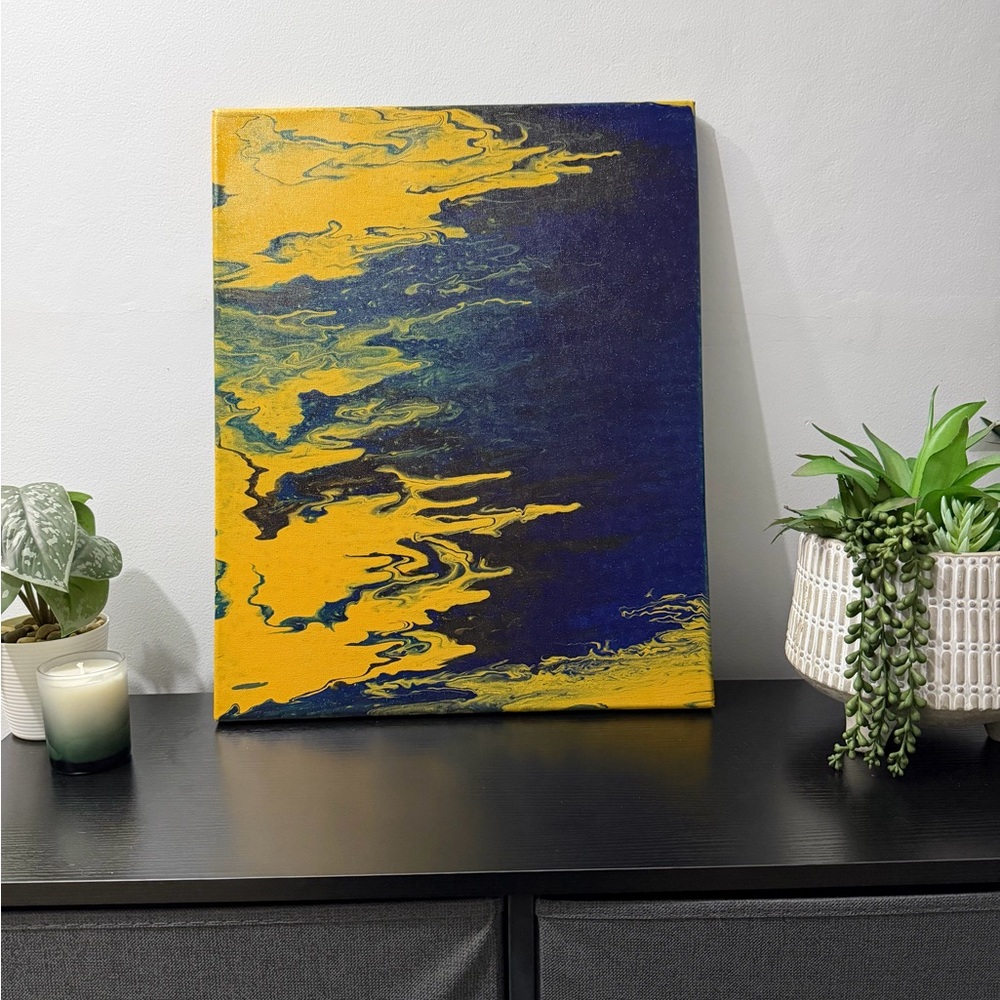 Original  Abstract Art 16x20 One Of Kind Handmade Painting On Canvas